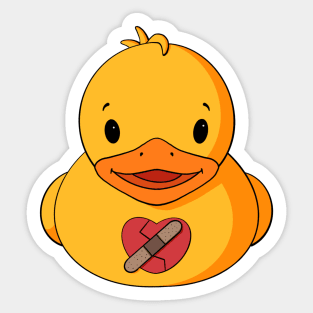 Broken Heart Rubber Duck Sticker